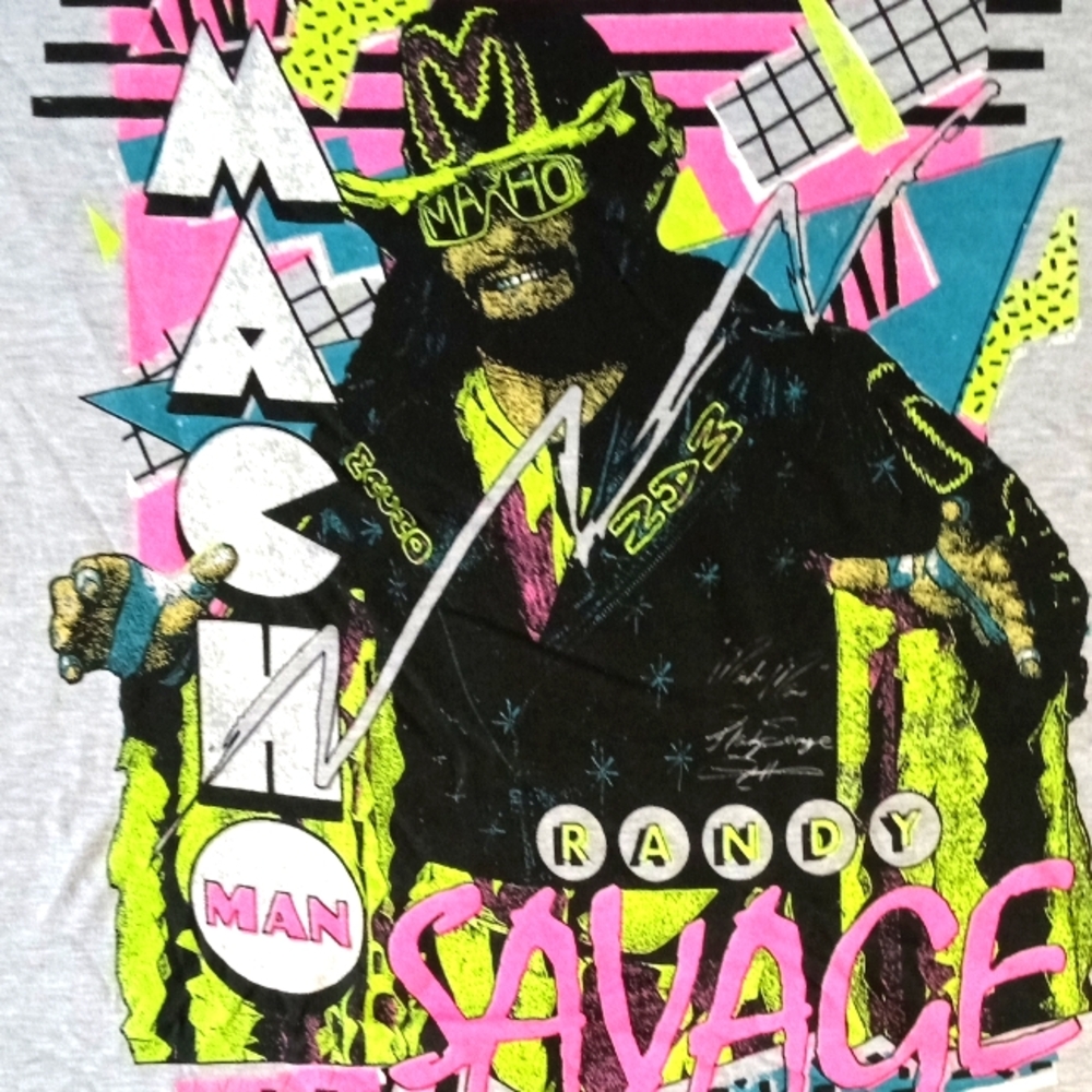 Retro Style Macho Man Randy Savage T Shirt Size L